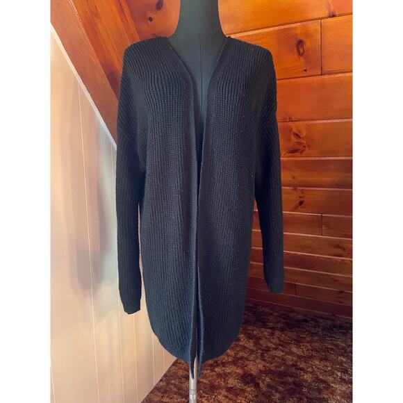 Miss Selfridge Black Knit Cross Back Sweater Cardigan sz 8 - Picture 1 of 7